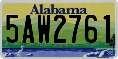 AL license plate 5AW2761