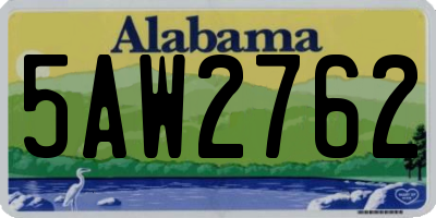 AL license plate 5AW2762