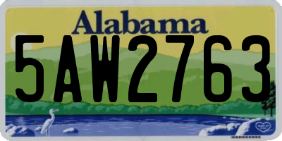 AL license plate 5AW2763