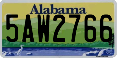 AL license plate 5AW2766