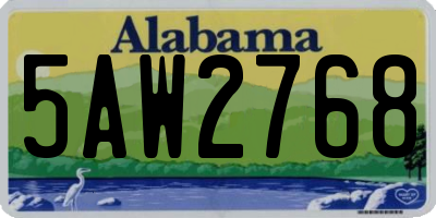 AL license plate 5AW2768