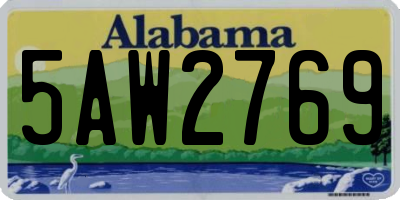 AL license plate 5AW2769