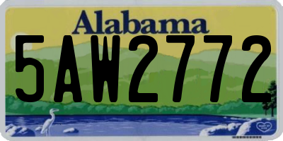 AL license plate 5AW2772