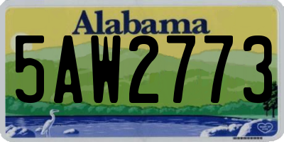 AL license plate 5AW2773