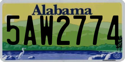 AL license plate 5AW2774
