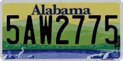 AL license plate 5AW2775