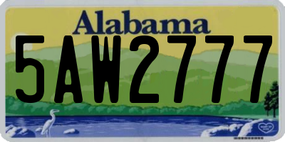 AL license plate 5AW2777