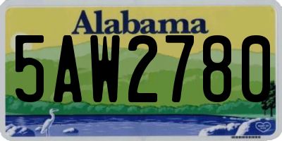 AL license plate 5AW2780