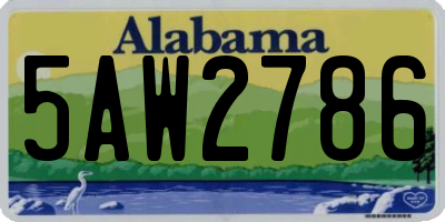 AL license plate 5AW2786