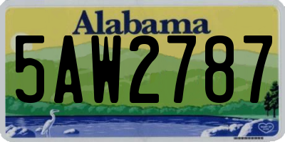 AL license plate 5AW2787