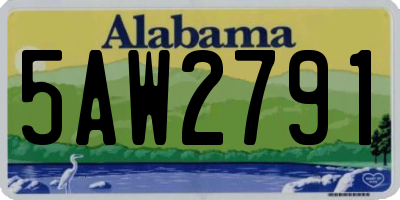 AL license plate 5AW2791