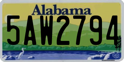 AL license plate 5AW2794