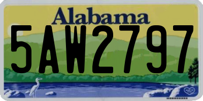 AL license plate 5AW2797