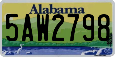 AL license plate 5AW2798