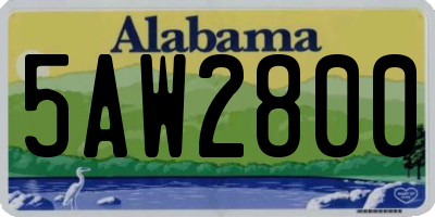 AL license plate 5AW2800