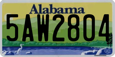 AL license plate 5AW2804