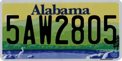 AL license plate 5AW2805