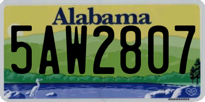 AL license plate 5AW2807