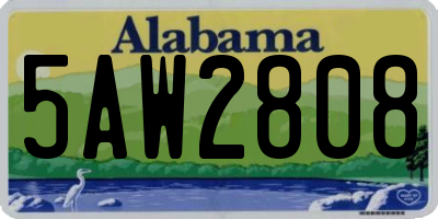 AL license plate 5AW2808