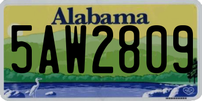 AL license plate 5AW2809