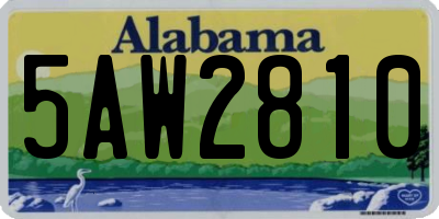 AL license plate 5AW2810