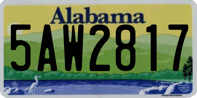 AL license plate 5AW2817