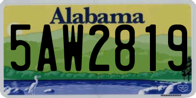 AL license plate 5AW2819