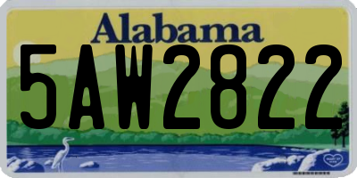 AL license plate 5AW2822