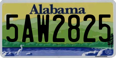 AL license plate 5AW2825