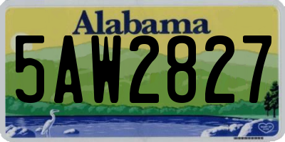 AL license plate 5AW2827