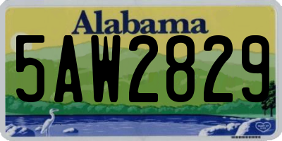 AL license plate 5AW2829
