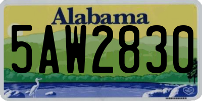 AL license plate 5AW2830