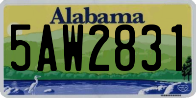 AL license plate 5AW2831