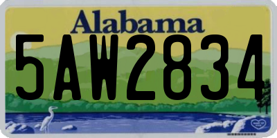 AL license plate 5AW2834
