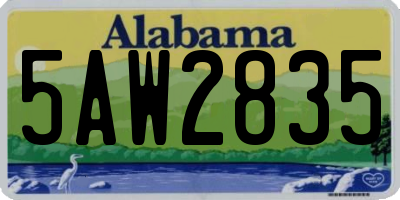 AL license plate 5AW2835