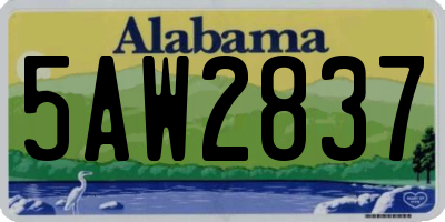 AL license plate 5AW2837