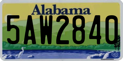 AL license plate 5AW2840