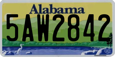 AL license plate 5AW2842