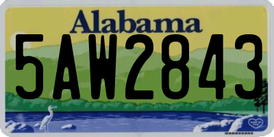 AL license plate 5AW2843
