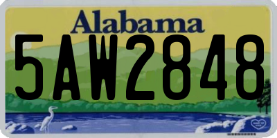 AL license plate 5AW2848