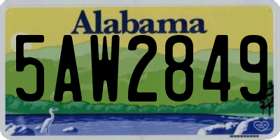 AL license plate 5AW2849