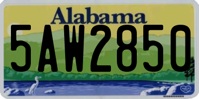 AL license plate 5AW2850
