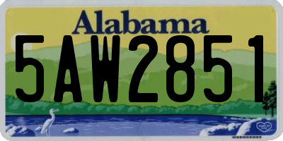 AL license plate 5AW2851