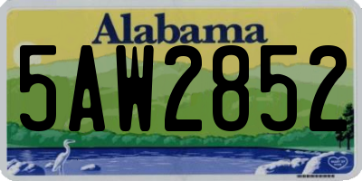 AL license plate 5AW2852