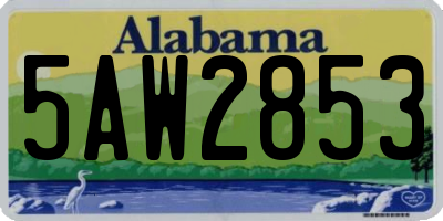 AL license plate 5AW2853