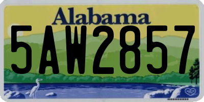 AL license plate 5AW2857
