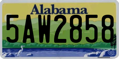 AL license plate 5AW2858