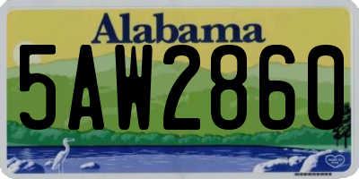 AL license plate 5AW2860