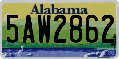 AL license plate 5AW2862