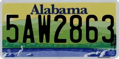 AL license plate 5AW2863
